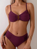2025 U-wire Bikini Women Sexy Strappy Swimwear Female Solid Swimsuit Bathers Bathing Swimming Swim Suit Beachwear
