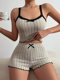 Spring Summer New Sleepwear Pajamas Set for Women Homewear Sense Lace Sling Crop Tops and Shorts Pijama Loungewear