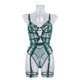 Toucheart Lace Sexy Skinny Babydoll Bodysuit Embroidery Erotic Private Adult Suit Solid Color Patchwork High Waisted Sexy Set