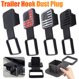 2 Inch American Flag Trailer Hitch Cover Metal Hitch Cover Fit For 2 Inch Hitch Receivers,2'' Rubber Hitch Tube Cover Plug