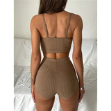 Ribbed Shorts Female Swimsuit High Waist Bikini Women Swimwear Two-Pieces Bikini Set Padded Bather Bathing Suit Swim Lady V3281