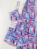 3 Pieces Sexy Print Bikini 2026 Women High Waist Swimsuit & Kimono Swimwear Female Lady Bathing Suit Swimming Summer Beachwear