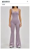 Slimming Yoga Jumpsuits Women Hollow Out Ruffles Backless Sportswear Fitness Back Hip-Lifting Leggings One-Piece Gym Bodysuits