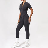 With Zipper Hollow Back Yoga Jumpsuit Sportswear Women Gym Clothes Running Fitness Yoga Backless Bodysuit