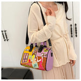 PU New Personality Stylish Shoulder Bags Design Patchwork Zipper 2025 Hot Sale Women's Bags Retro High Quality Women's Bags