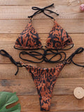 Sexy Brazilian Thong Bikini Mujer Swimwear Women 2023 Bandage Leopard Swimsuit Micro Bikini Set Summer Beachwear Swim Suit
