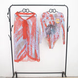 2025 New Women's 4 Piece Bikini Set Swimwear Sexy Summer Bathing Suit with Beach Cover up Swimming Costume Купальник