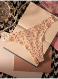 Ice Silk Leopard Women Panties Sexy G String Thong Seamless Underwear T Back Candy Color Girls Briefs Underpants Plus Size M-XXL