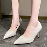 Sandals Summer New Pointed Head Shallow Mouth Metal Buckle Non-slip Wear-resistant High Heel Baotou Shoes