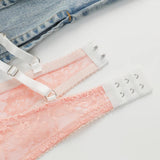 New Women's Underwear Set Lace Pink Flower Sexy Ultra Thin Underwear 2-piece Set Bra And Thongs Push Up Bra MR2643
