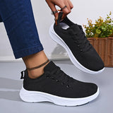 White Breathable Mesh Sport Sneakers Women Comfort Soft Bottom Non Slip Running Shoes Woman Plus Size 43 Lace Up Tennis Shoes