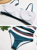 Sexy Striped Bandeau Bikini High Waist Swimsuit Women Swimwear Female Two Pieces Bikini Set Bather Bath Swimming Suit Beachwear
