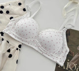 Japa Cherry Blossom Bra Wireless Thin Lace Bralette Small Chest Women Comfortable Breathable Student Underwear Push Up No Steel