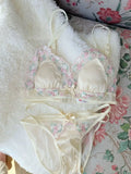 MOYISU Luxury Classic Thin Embroidery Light Luxury Silk French Underwear Sexy Pure Desire Lace Bra Set Small Chest Triangle Cup