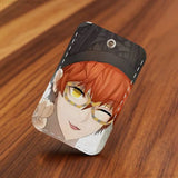 Game Mystic Messenger Rectangle Card Case Keychain Access Card Bag Key Tag Ring Leather Card Holder Key Ring Access