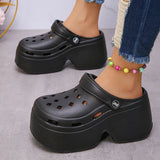 Soft Chunky Heels Sandals Women Fashion Closed Toe Platform Sandals Woman Summer Solid Color Non-Slip Beach Casual Sandalias