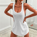 Women's Summer Dresses Casual Women Summer Plus Size Tank Dresses Solid Color Mini Dress U Neck Cotton Women Bridal Shower Dress