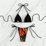 Sexy 4 Colors Printed Halter Padded Bikini Female Swimsuit Women Swimwear Two-pieces Bikini set Bather Bathing Suit Swim K4910
