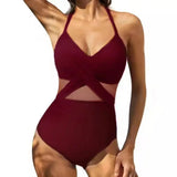 S - XXL Sexy Mesh See Through Women Swimwear One Piece Swimsuit Women's Swimwear Ruched Push Up Bathing Suit Swim Beach Wear