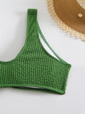High Waist Bikini 2026 Women Sporty Swimsuit Solid Sexy Striped Swimwear Female Bathers Bathing Swimming Swim Suit Beachwear