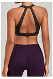 Sports Bra Gathered Neck Hanging Style Backless Tight Yoga Bra Women's Top Fitness Outdoorsports Pilates Training Gym Workout