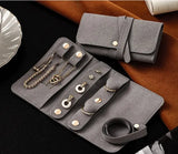 Portable Jewelry Case Roll Bag Foldable Travel Organizer Bags Earrings Rings Necklaces Brooches Storage Bag For Women Girls