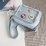 Ins Style Crossbody Bag with Transparent Badge Windows Korea Girl Casual Phone Small Bag Anime Sling Bag Display Goods Bag