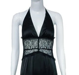 Summer Backless Sexy Long Dresses Women's Gown Patchwork Lace Halter V Neck Sleeveless High Waist Elegant Vestidos Para Mujer
