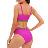 2026 Sexy Bikini Women Push Up Swimwear Swimsuit Gold Wavy Edge Patchwork High Waist Bikinis Set Bathing Suit Biquinis Feminino