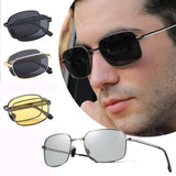 Available Trendy Flat Top Square Photochromic Glasses Stylish Sports Eyewear for Car Running Driving Vacation Travel and Fishing