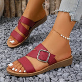 2026Summer Women Flat Sandals Solid Color Casual Comfortable Female Flat  Shoes
