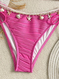 XS - XL Wrinkled Shells Bandeau Bikini Women Swimwear Female Swimsuit Two-pieces Bikini Set Bather Bathing Suit Swim Beachwear