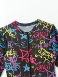 2026 Printed Long Sleeve with Long Pants Sexy One Piece Swimsuit Women Swimwear Female Flowers Padded Bather Bathing Suit Swim
