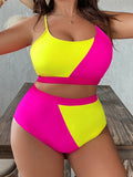 0XL - 4XL Splicing Bikini Plus Size Large Size Swimwear Women Swimsuit Female Two-pieces Bikini set Bather Bathing Suit K7271