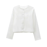 Foridol Solid O-neck Single Breasted Black Blazer Coat Women Autumn Winter Short Jacket Office Lady Vintage Buttons Veste