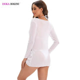 DEKA Sold Triangle Bikini Set Blouse Swimsuit Women Printed Halter Swimwear Cover Up Beach Wear 3 Pieces Sheer Bathing Suit
