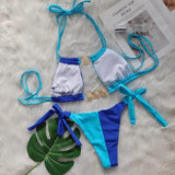 DEKA Splicing Halter Jewelled Diamond Bikini Women Swimsuit Female Swimwear Two Pieces Bikini Set Hollow Out Bathing Suit