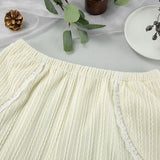 Lace Trim Ruffle Hem U-Neck Strap Cable Textured Cami & Casual Shorts Loungewear Summer Pajamas Set Women Sleepwear