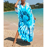 2026 New Colorful Kaftan Tunic Beach Dress Beach Wear Beachwear Beach Cover Up Cover-upsLoose Maxi Dress Female Women V4428