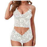 2026 Sexy Lace Flower Printed Lingerie Set for Women Thin Adjustable Shoulder Strap Triangle Cup Bralette And Underwear Suit