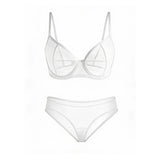 Sexy Ultra-Thin Fully Transparent Alluring Lingerie with Underwire, No Padding, Beautiful Back Bra, Hot Girl Push-Up Bra Set