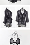 Sexy bikini robe set three-point cardigan robe two-piece set