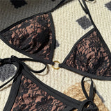 Embroidery Halter High Leg Cut Bikini Female Swimsuit Women Swimwear Two-Pieces Bikini Set Padded Bather Bathing Suit Swim V6849