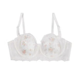 Summer Rabbit Cup Bralette Large Bust Light Support Thin Lace Beachwear Pure Comfort Wirefree Anti-Sagging Bra AU S-XL MOYISU