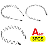 6/1pcs Fashion Metal Hair Band for Men Women Unisex Black Waved Hair Head Hoop Sports Headband Hairband Hair Accessories