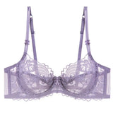 French Lace Lingerie Set Women Ultra Thin Sexy Underwire Bra&Panty Push Up Gather Breasts Pure Desire Large Breasts Support