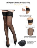 5XL White Stockings for Women Sexy Lace Shiny Rhinestone Small Fishnet Double Anti-Slip Silicone Tights Hot Thigh High Stockings