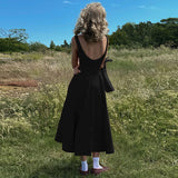 Chic Elegant O-neck Sleeveless Backless A-line Long Dresses Red Black 2026 Summer High Waist Tunics Zip-up Party Evening Dress