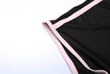2026 New Women's Sexy Hot Girl Slim Fit Crop Top Shorts Set Solid Color Block High Waist Shorts Two Piece Outfit