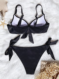 Sexy Knotted Underwired Bra Cup Bikini Women Swimsuit Female Swimwear Two-pieces Bikini Set Push Up Bikinis Bathing Suit Swim